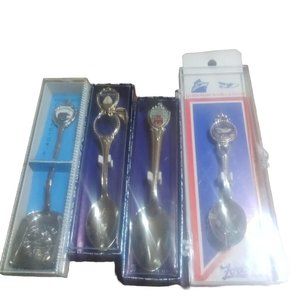 California Souvenir Spoons Set of 4: San Diego, Chinatown, Long Beach, State